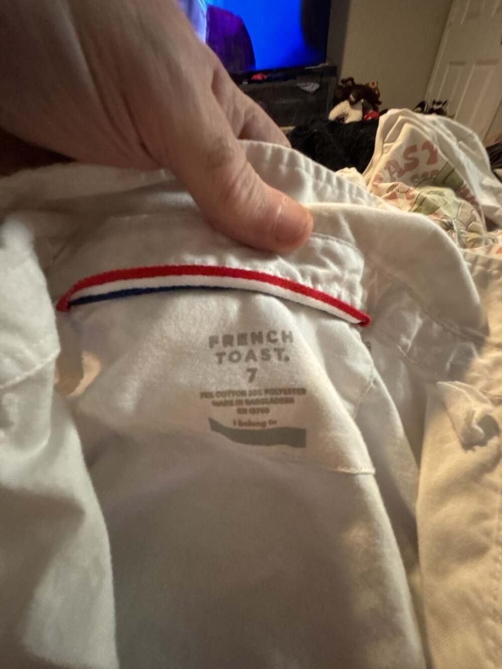 French Toast Girls White Short Sleeve School Uniform Button Down Shirt Size 7 - Picture 2 of 2